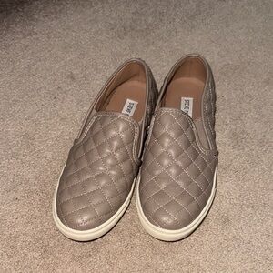Steve Madden Taupe Quilted Slip-On Shoes